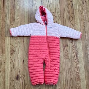 Columbia Coral and Pink Patterned Snowsuit